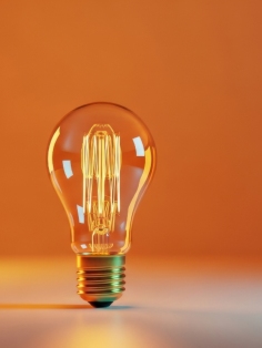 Ampoule incandescente allumée, symbolisant le diagnostic électricité du logement